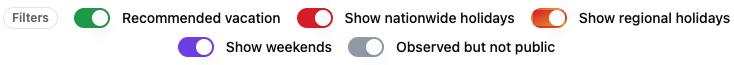Nationwide vs regional holidays